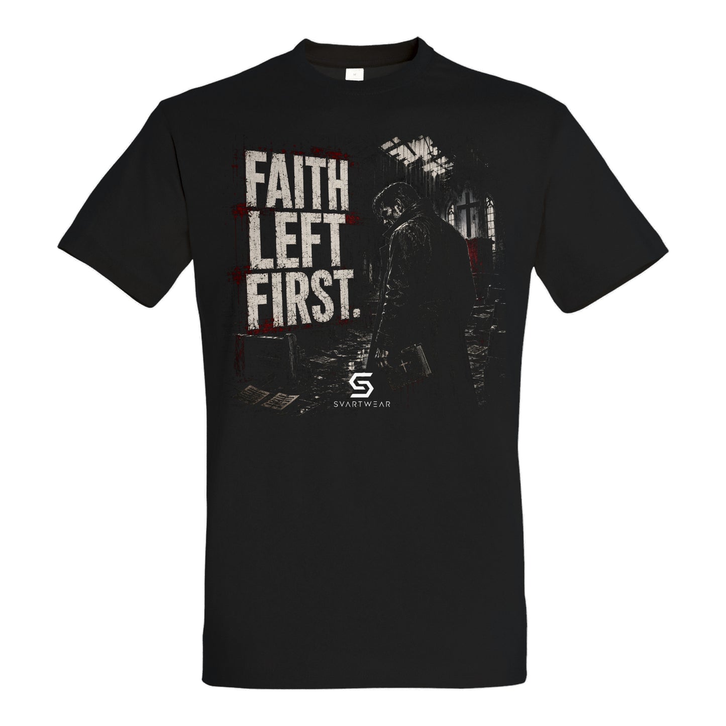 SVARTWEAR Statement Shirt „Faith Left First.“