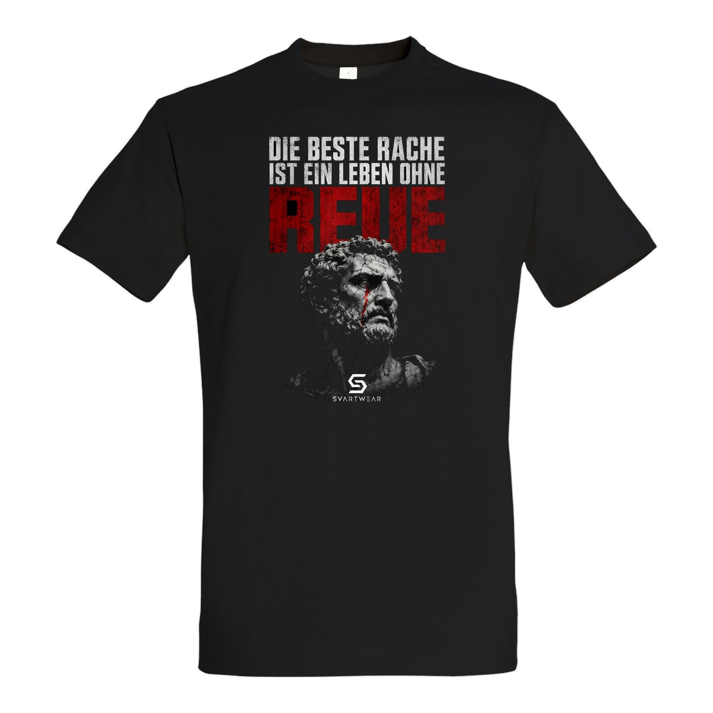 SVARTWEAR Statement Shirt „Die beste Rache ist ein Leben ohne Reue.“