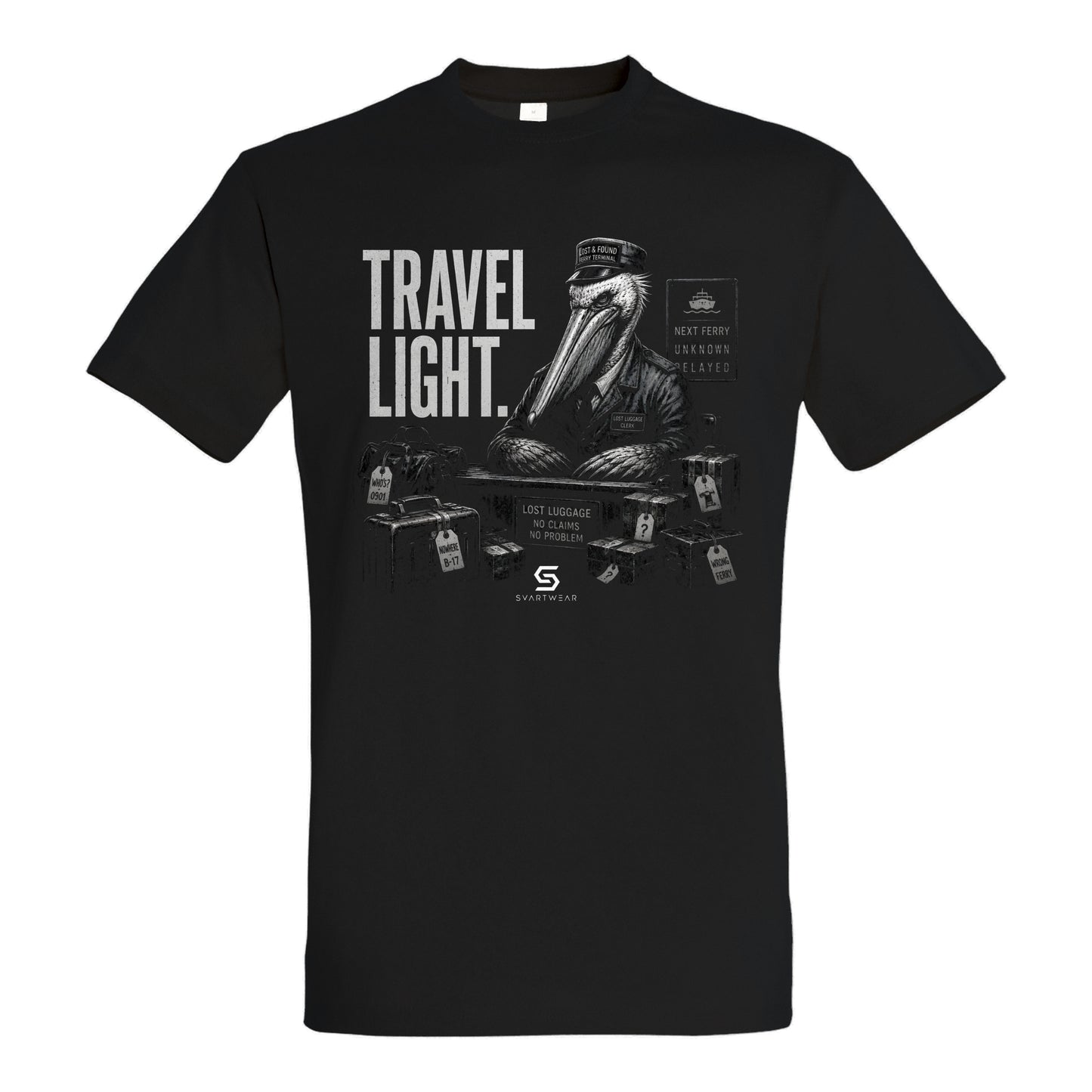 SVARTWEAR Statement Shirt „Travel Light.“