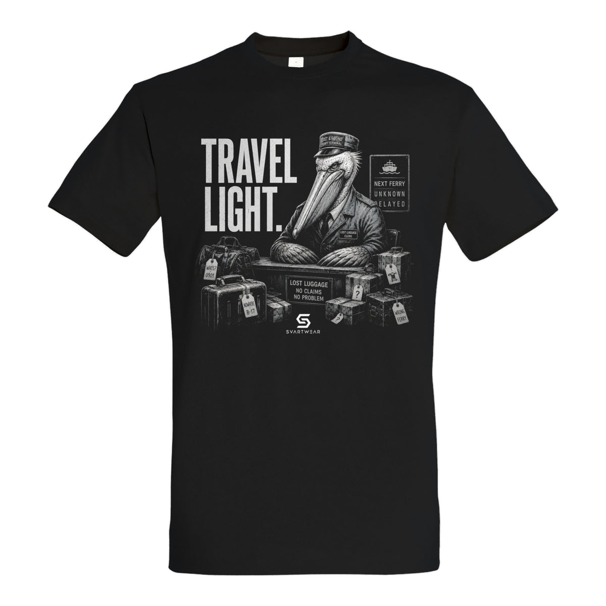 SVARTWEAR Statement Shirt „Travel Light.“