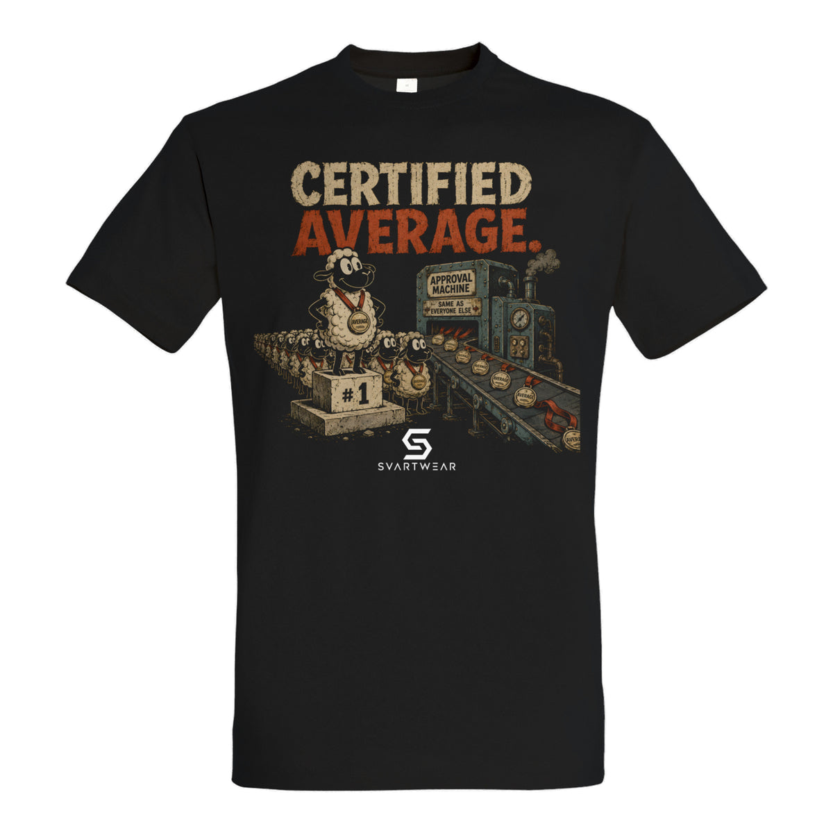 SVARTWEAR Bunte Biester Shirt „CERTIFIED AVERAGE.“