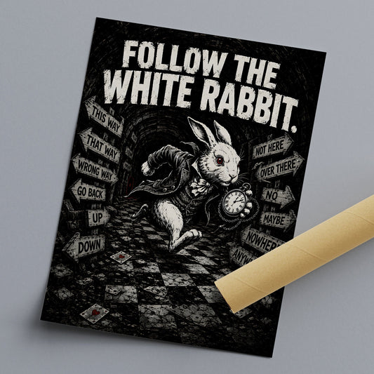 Follow The White Rabbit Poster, gerollt