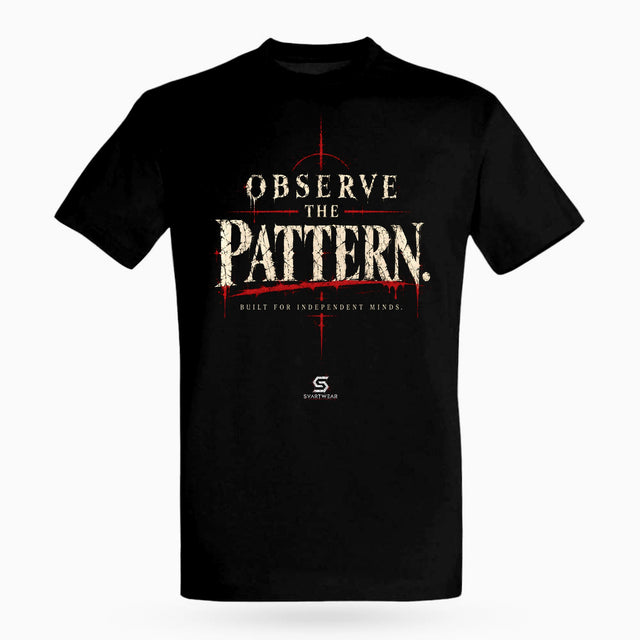 SVARTWEAR Raw Signal Shirt OBSERVE THE PATTERN. in Schwarz, Frontdruck