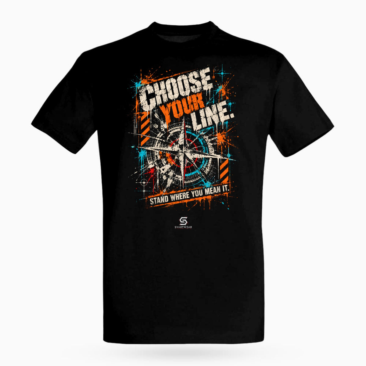 SVARTWEAR Raw Signal Shirt CHOOSE YOUR LINE. in Schwarz, Frontdruck