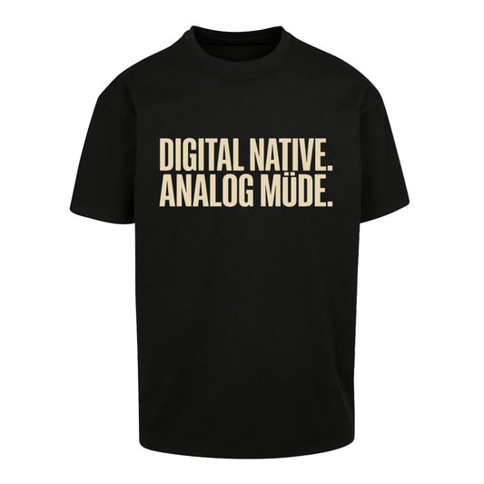 SVARTWEAR Unisex T-Shirt - „ANALOG MÜDE“ - 240 GSM HEAVYWEIGHT COTTON