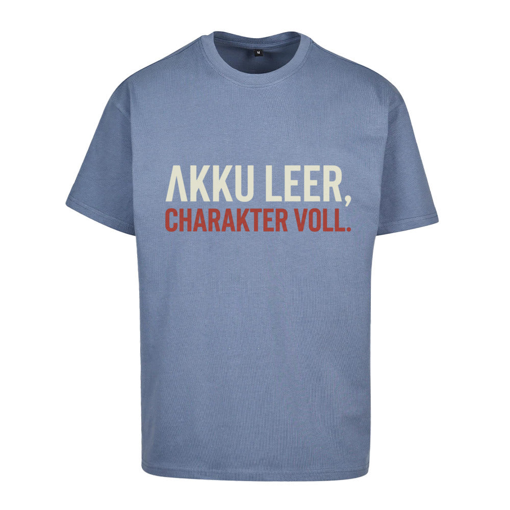 SVARTWEAR Unisex T-Shirt - „AKKU LEER“ - 240 GSM HEAVYWEIGHT COTTON