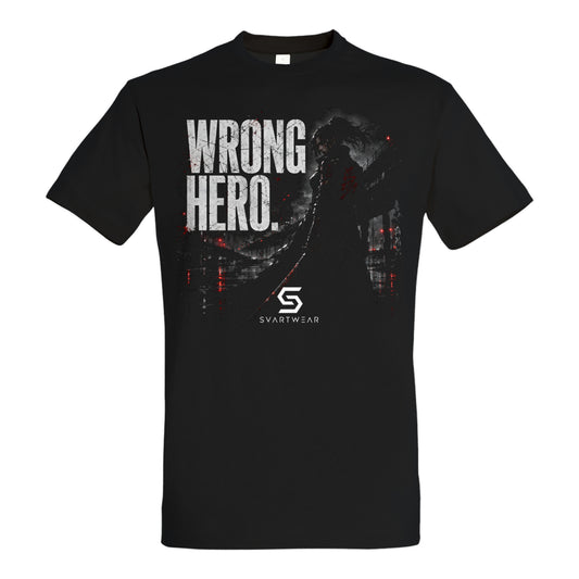 SVARTWEAR Statement Shirt „Wrong Hero.“