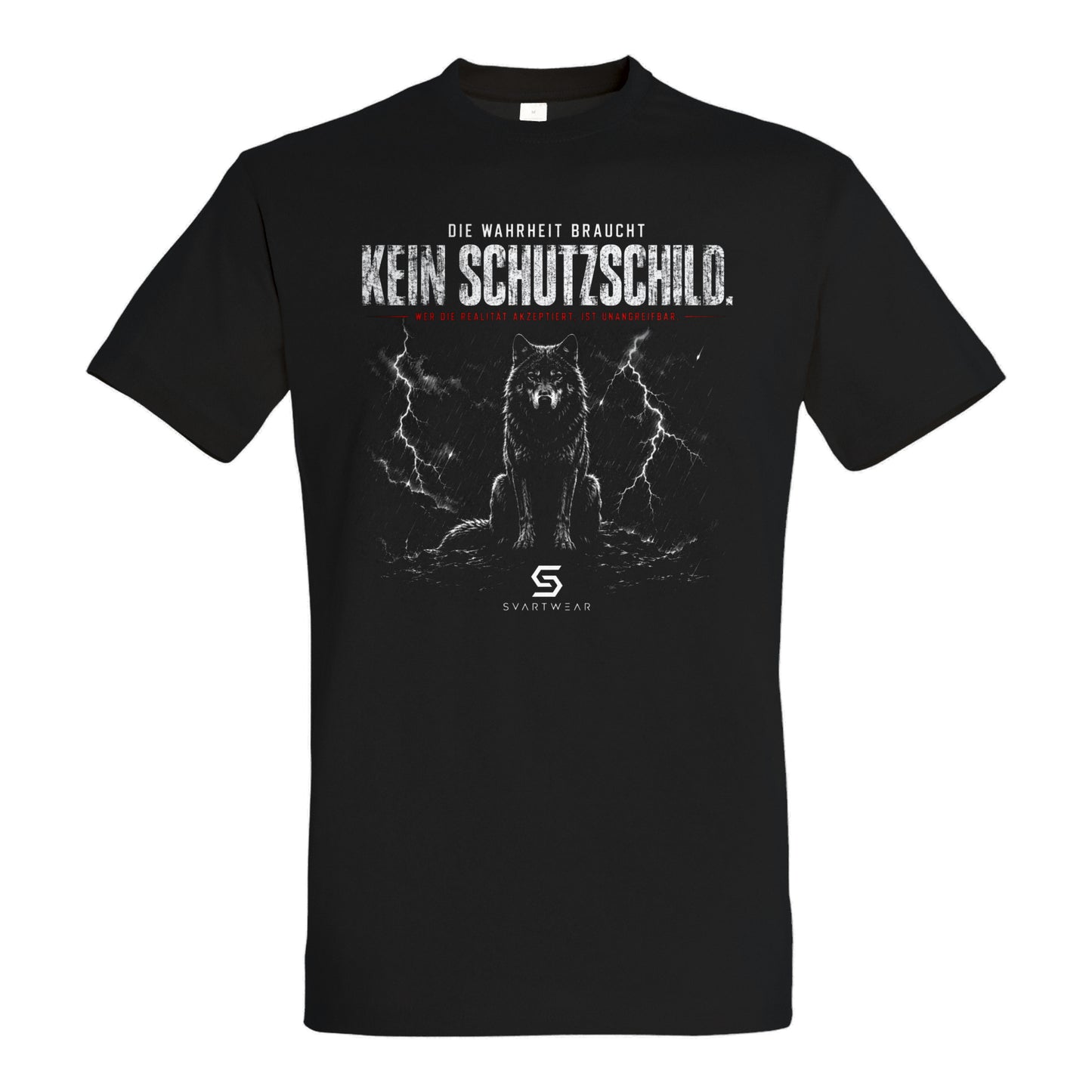 SVARTWEAR Statement Shirt „Die Wahrheit braucht kein Schutzschild.“