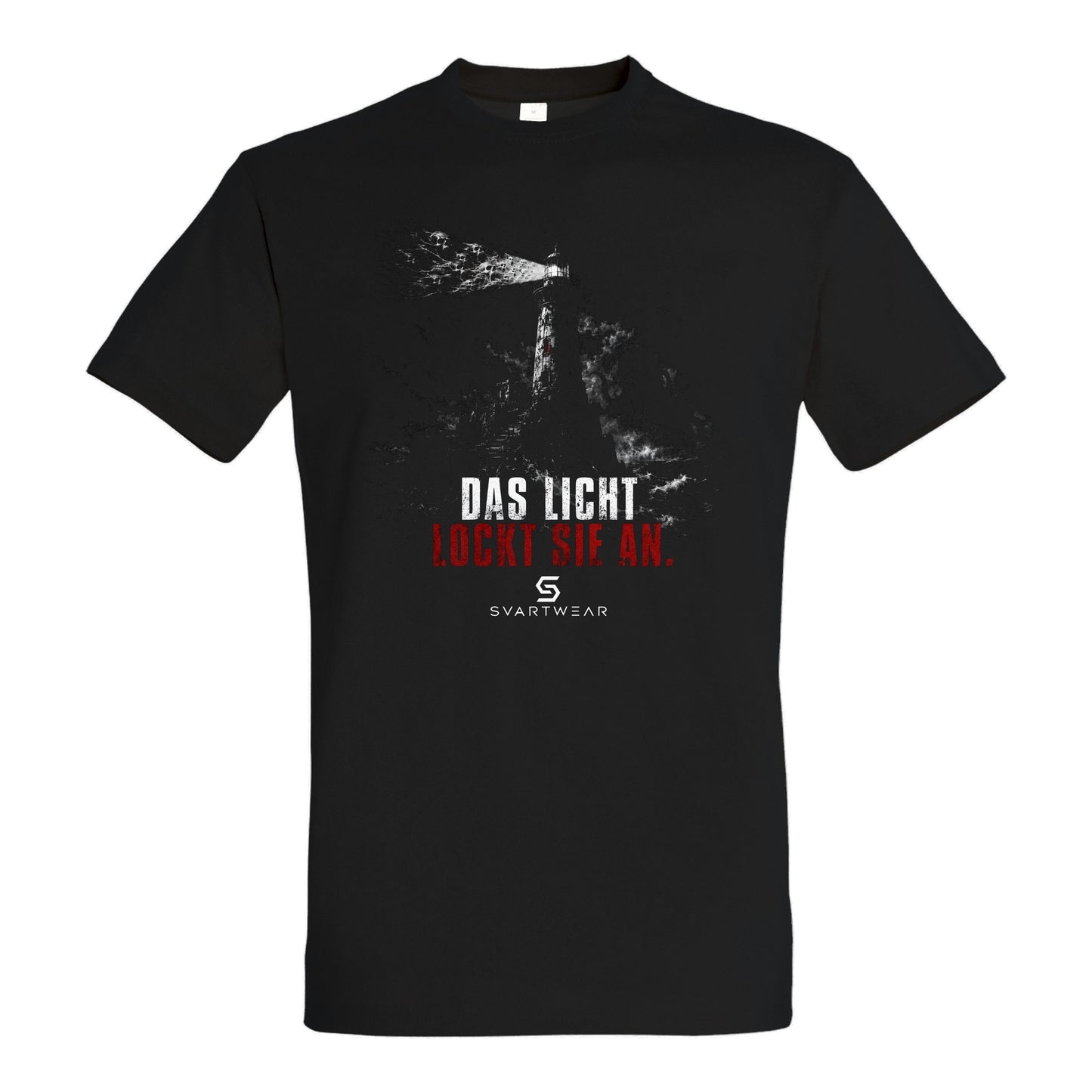 SVARTWEAR Statement Shirt „Das Licht lockt sie an.“