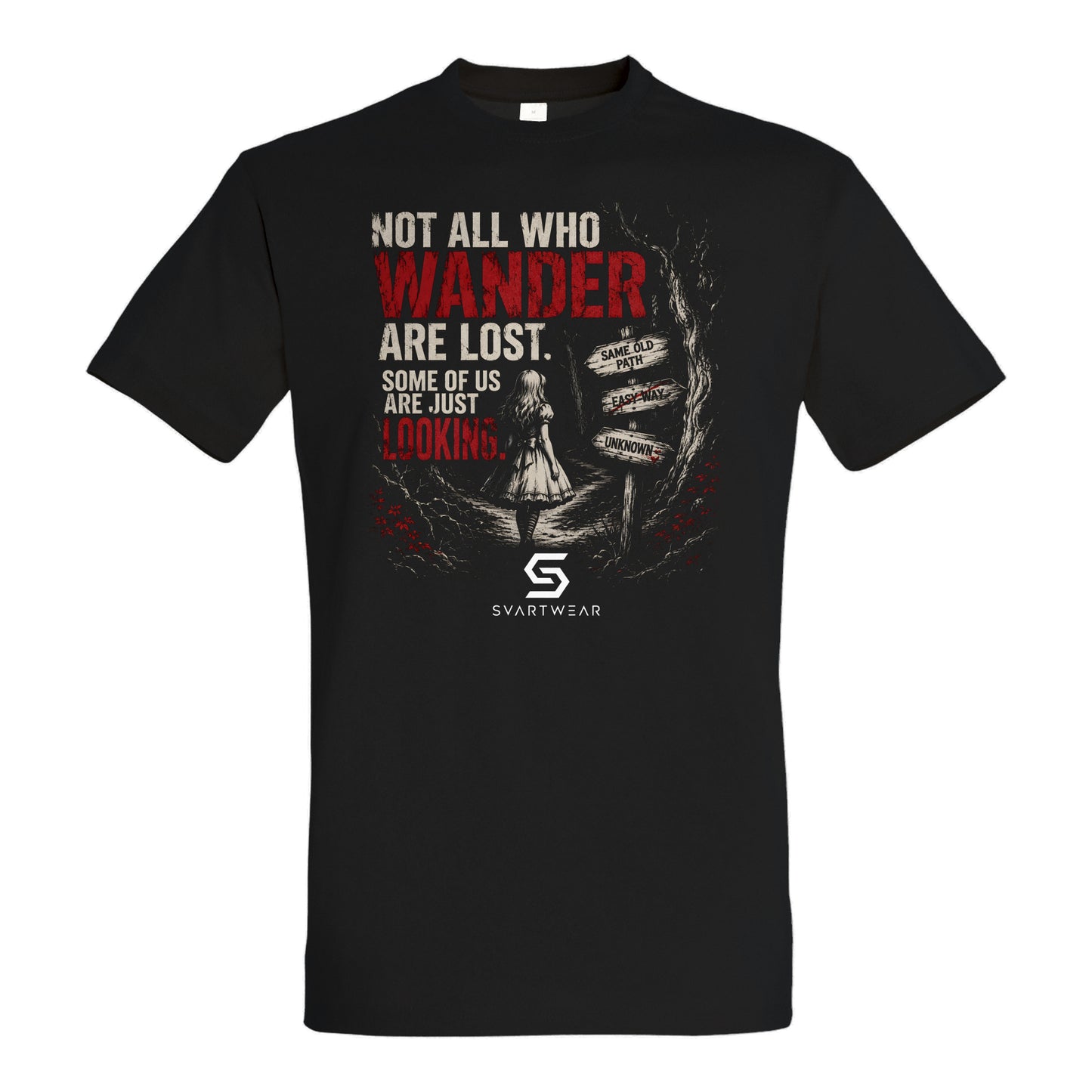SVARTWEAR Dark Alice Shirt „Not All Who Wander Are Lost.“