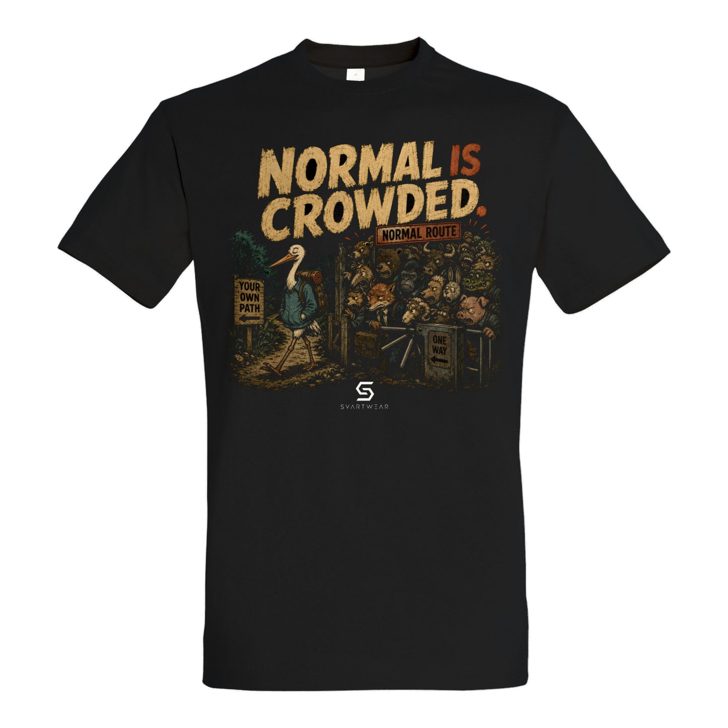 SVARTWEAR Bunte Biester Shirt „NORMAL IS CROWDED.“
