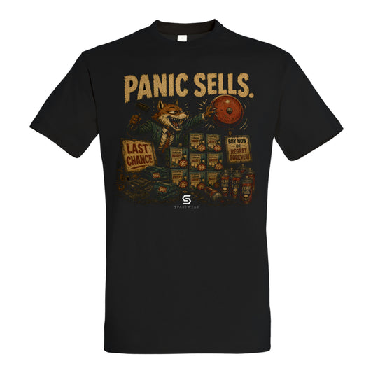 SVARTWEAR Bunte Biester Shirt „PANIC SELLS.“