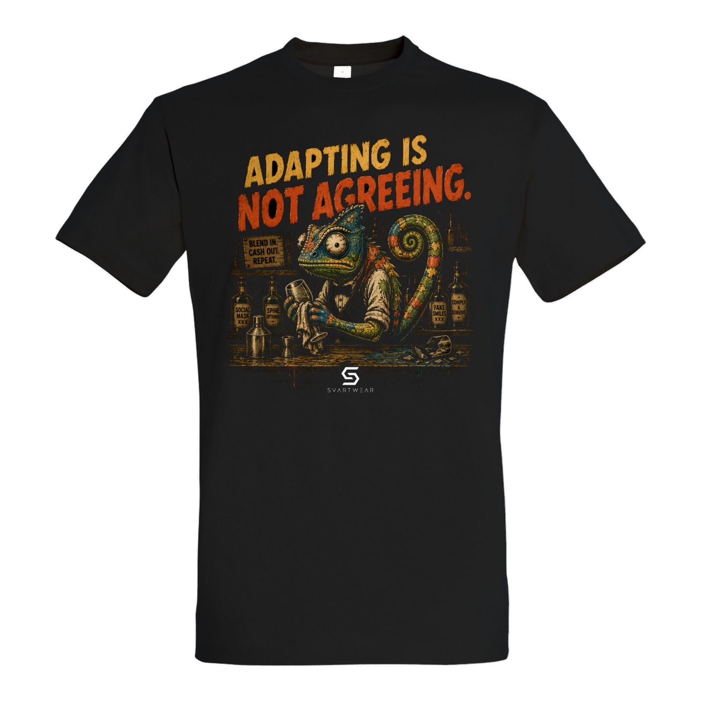 SVARTWEAR Statement Shirt „Adapting Is Not Agreeing.“