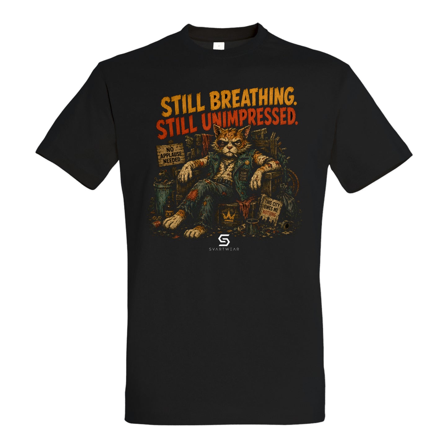 SVARTWEAR Statement Shirt „Still Breathing. Still Unimpressed.“