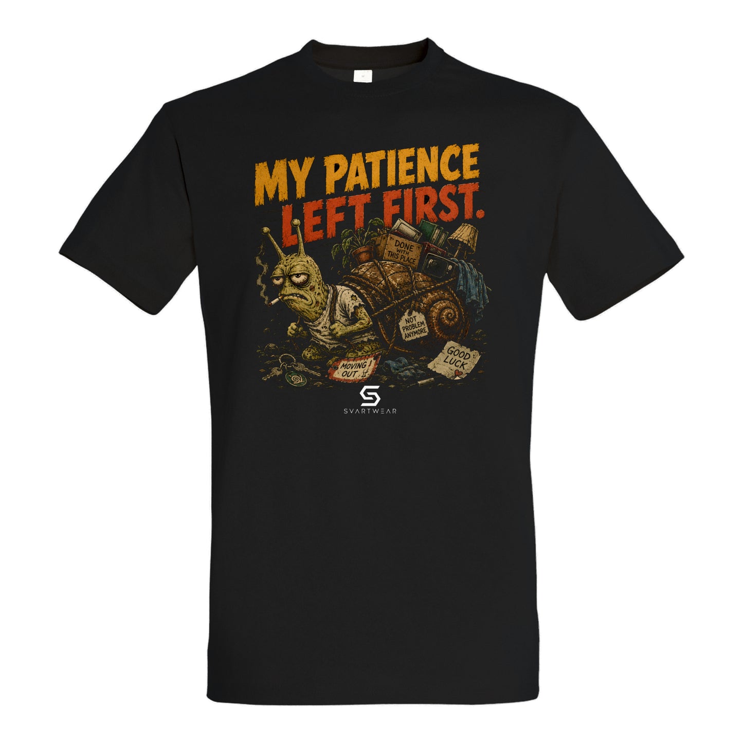 SVARTWEAR Statement Shirt „My Patience Left First.“