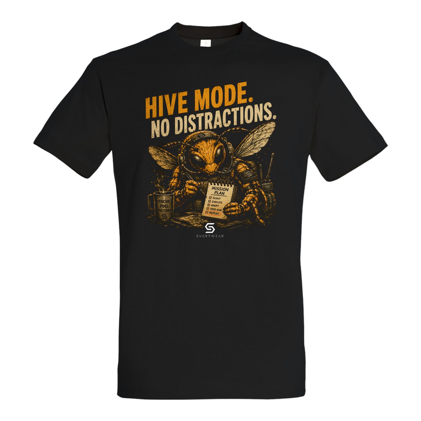 SVARTWEAR Statement Shirt „Hive Mode. No Distractions.“