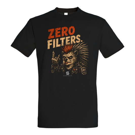 SVARTWEAR Statement Shirt „Zero Filters.“
