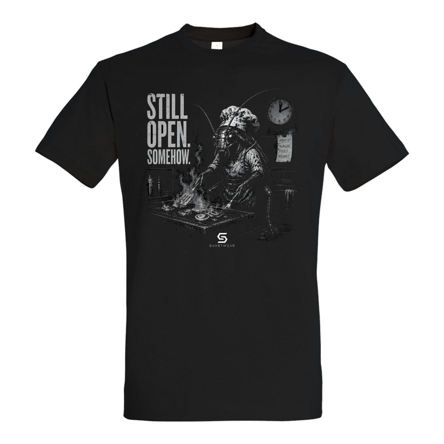 SVARTWEAR Statement Shirt „Still Open. Somehow.“