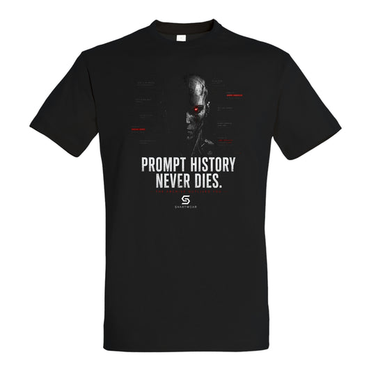 SVARTWEAR Statement Shirt „Prompt History Never Dies.“
