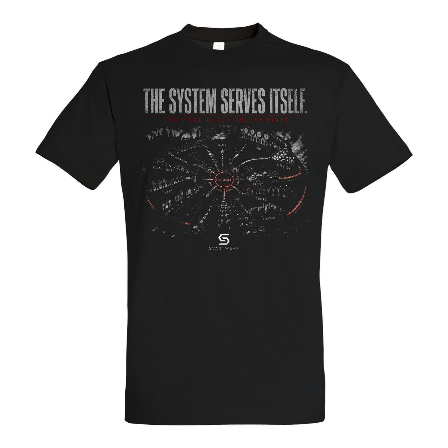 SVARTWEAR Statement Shirt „The System Serves Itself.“