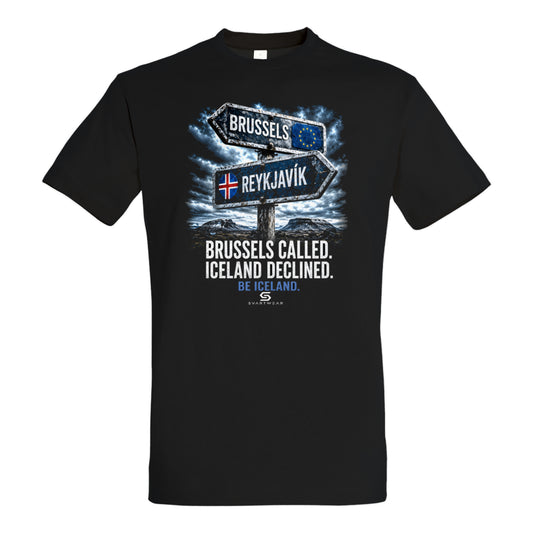 Iceland EU Referendum 2026 – Brussels Called. Iceland Declined. | SVARTWEAR Statement Shirt