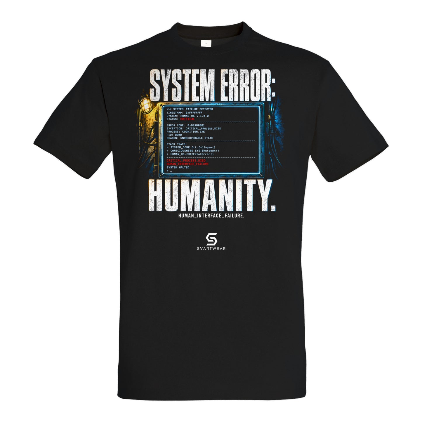 SVARTWEAR Beobachter Shirt „System Error: Humanity.“