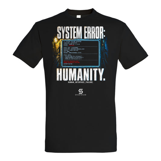 SVARTWEAR Beobachter Shirt „System Error: Humanity.“