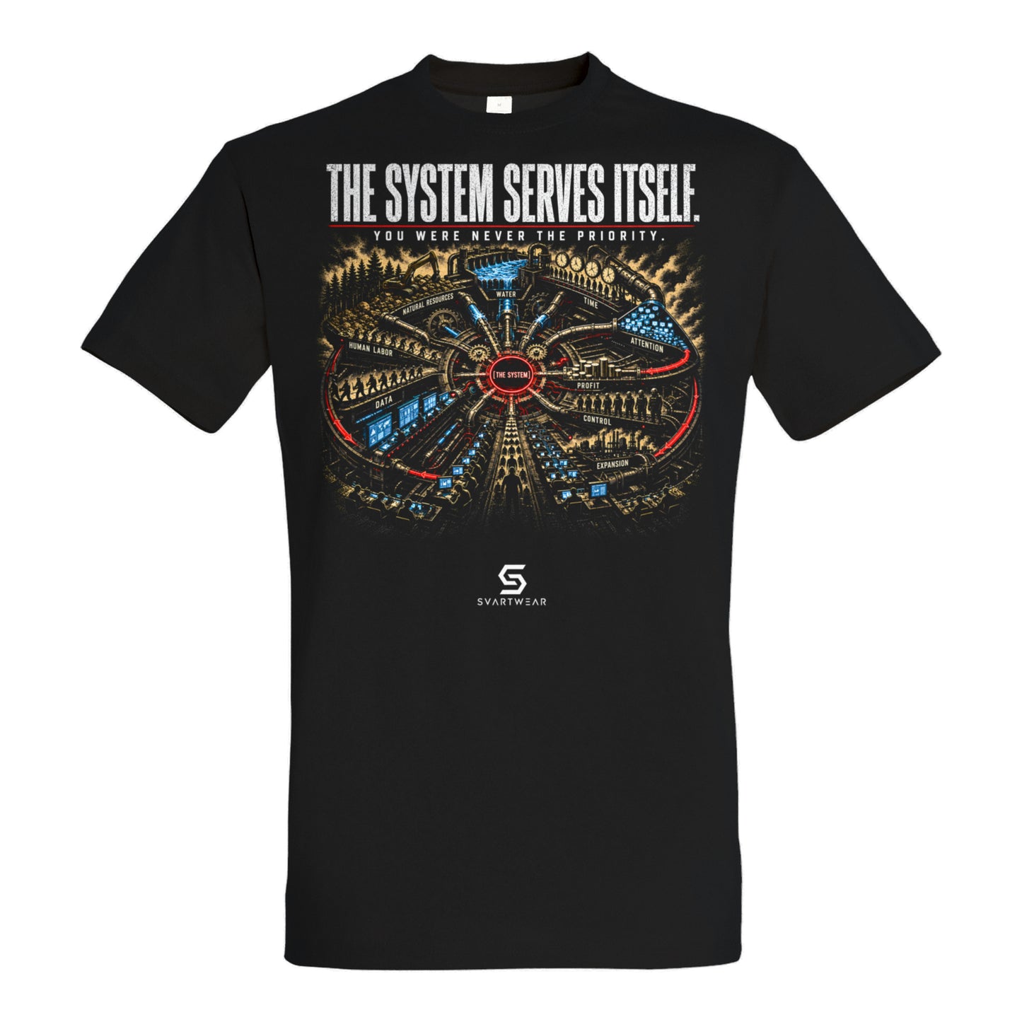 SVARTWEAR Beobachter Shirt „The System Serves Itself.“