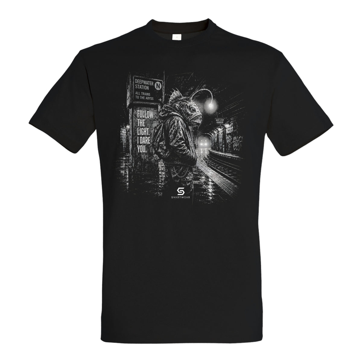 SVARTWEAR Statement Shirt „Follow the Light. I Dare You.“