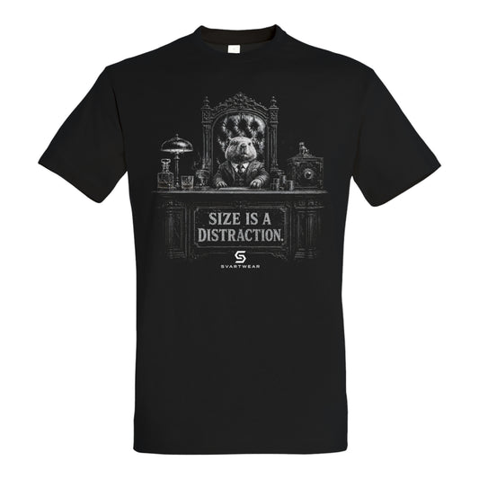 SVARTWEAR Dunkle Biester Shirt „Size Is a Distraction.“