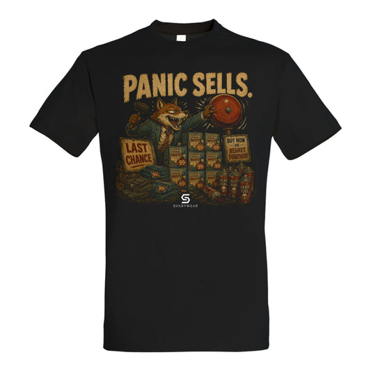 SVARTWEAR Bunte Biester Shirt „PANIC SELLS.“