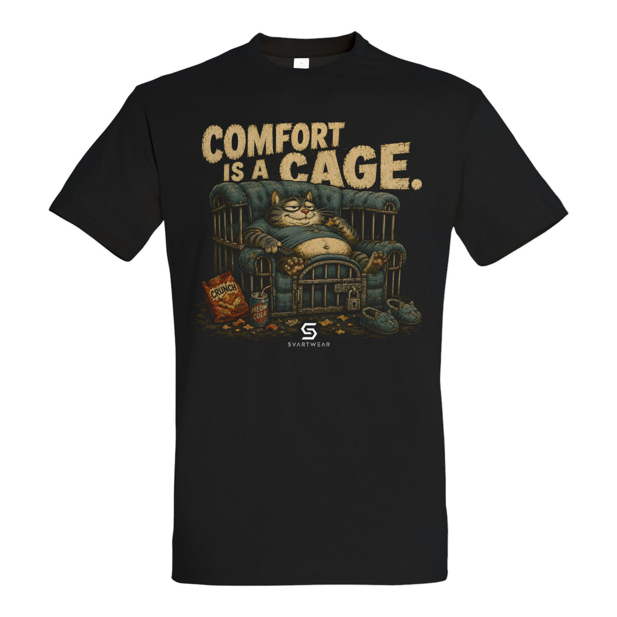 SVARTWEAR Bunte Biester Shirt „COMFORT IS A CAGE.“