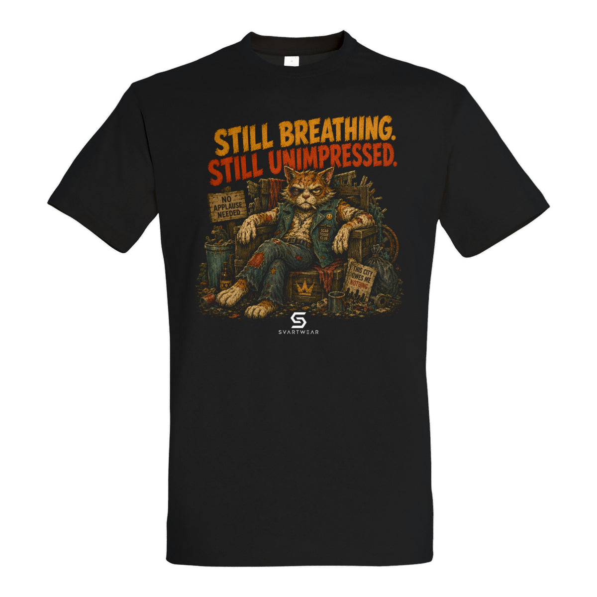 SVARTWEAR Statement Shirt „Still Breathing. Still Unimpressed.“