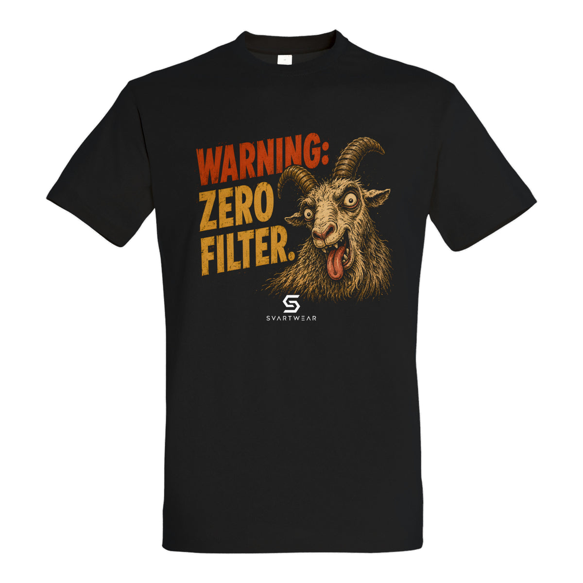 SVARTWEAR Statement Shirt „WARNING: ZERO FILTER.“