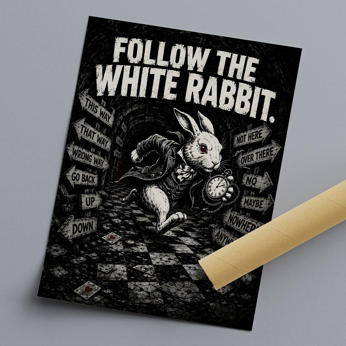 Follow The White Rabbit Poster, gerollt
