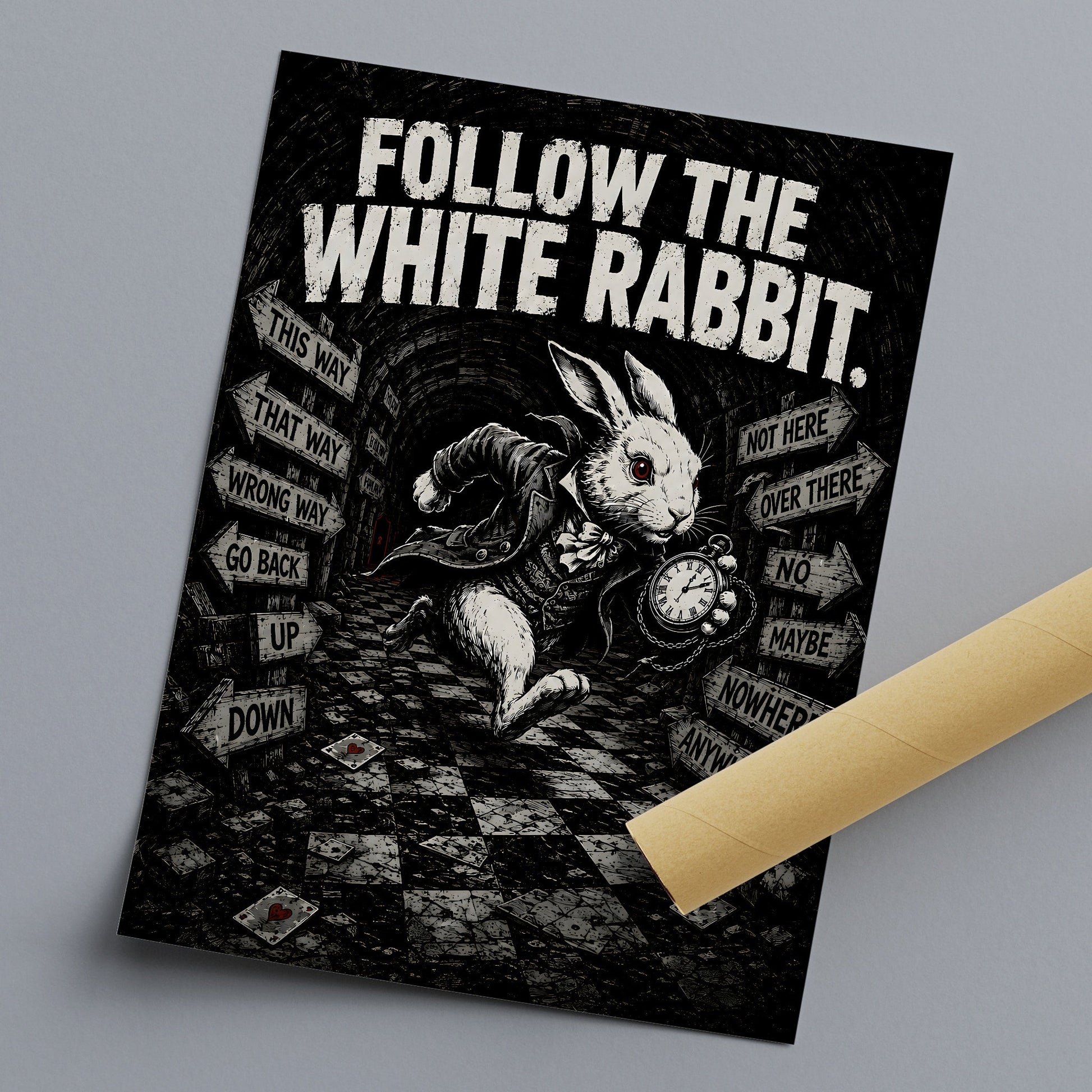 Follow The White Rabbit Poster, gerollt