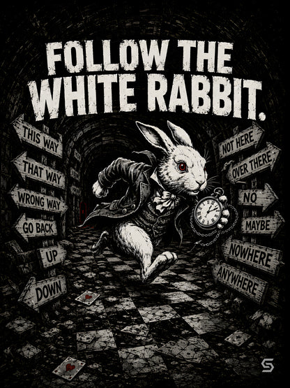 Follow The White Rabbit | SVARTWEAR Poster