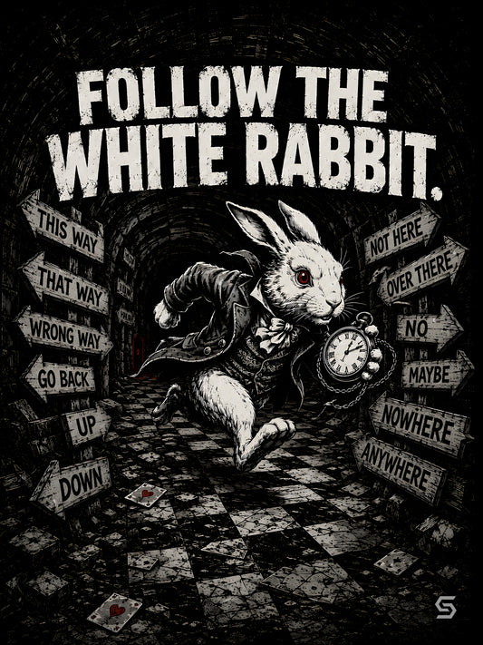 Follow The White Rabbit | SVARTWEAR Poster