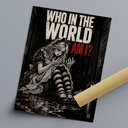 Kunstdruck Who In The World Am I? liegend mit Versandhülse