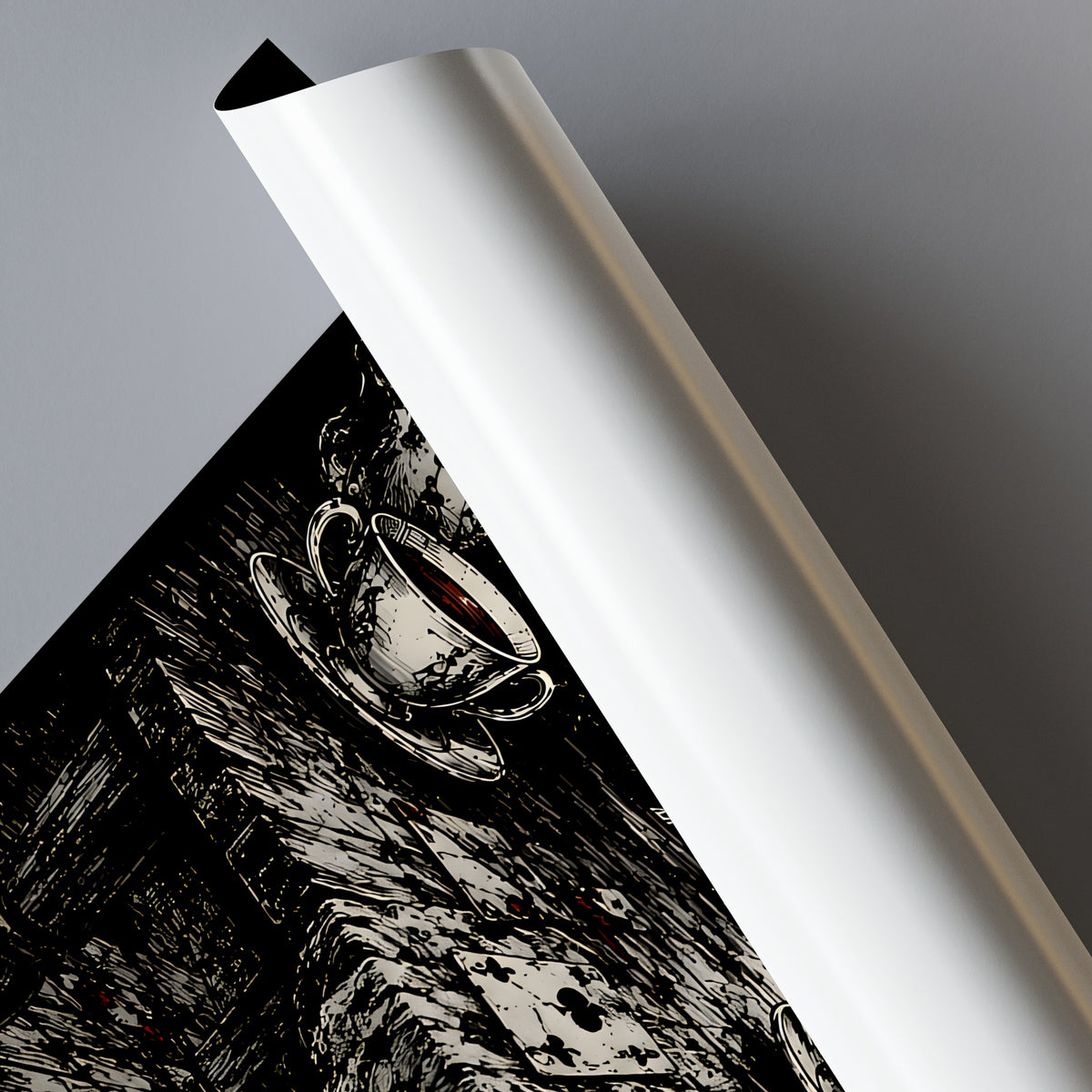 Kunstdruck Everything You Know Is Wrong aufgerollt auf grauem Grund