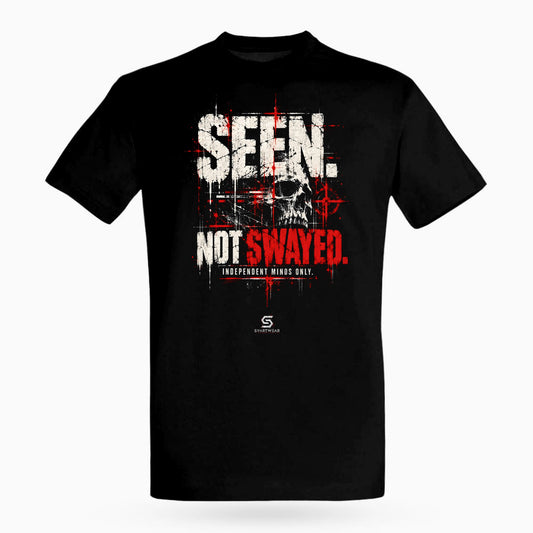 SVARTWEAR Raw Signal Shirt SEEN. NOT SWAYED. in Schwarz, Frontdruck