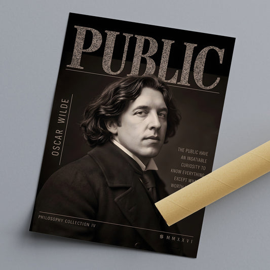 Poster Oscar Wilde, Public, als Druck gezeigt